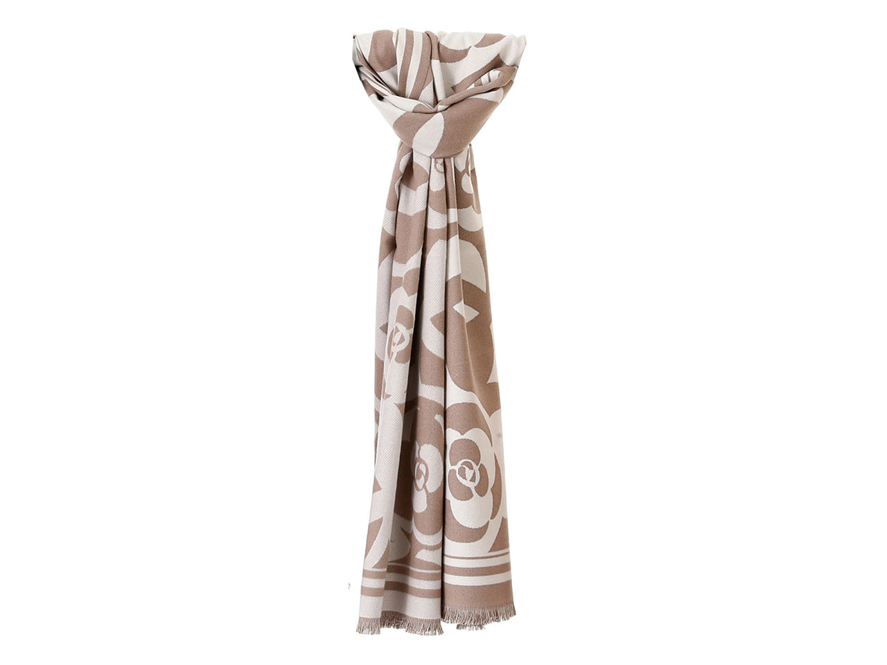Lumberjack sciarpa 18x66cm 50% cotone /viscosa, 35% lana e 15% chashmere a fantasia beige/avorio