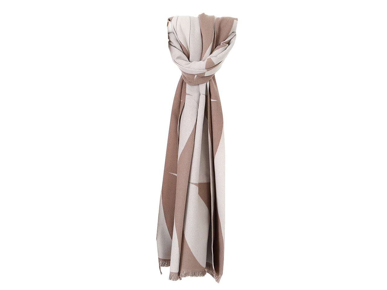 Lumberjack sciarpa 18x66cm 50% cotone /viscosa, 35% lana e 15% chashmere a fantasia beige/avorio