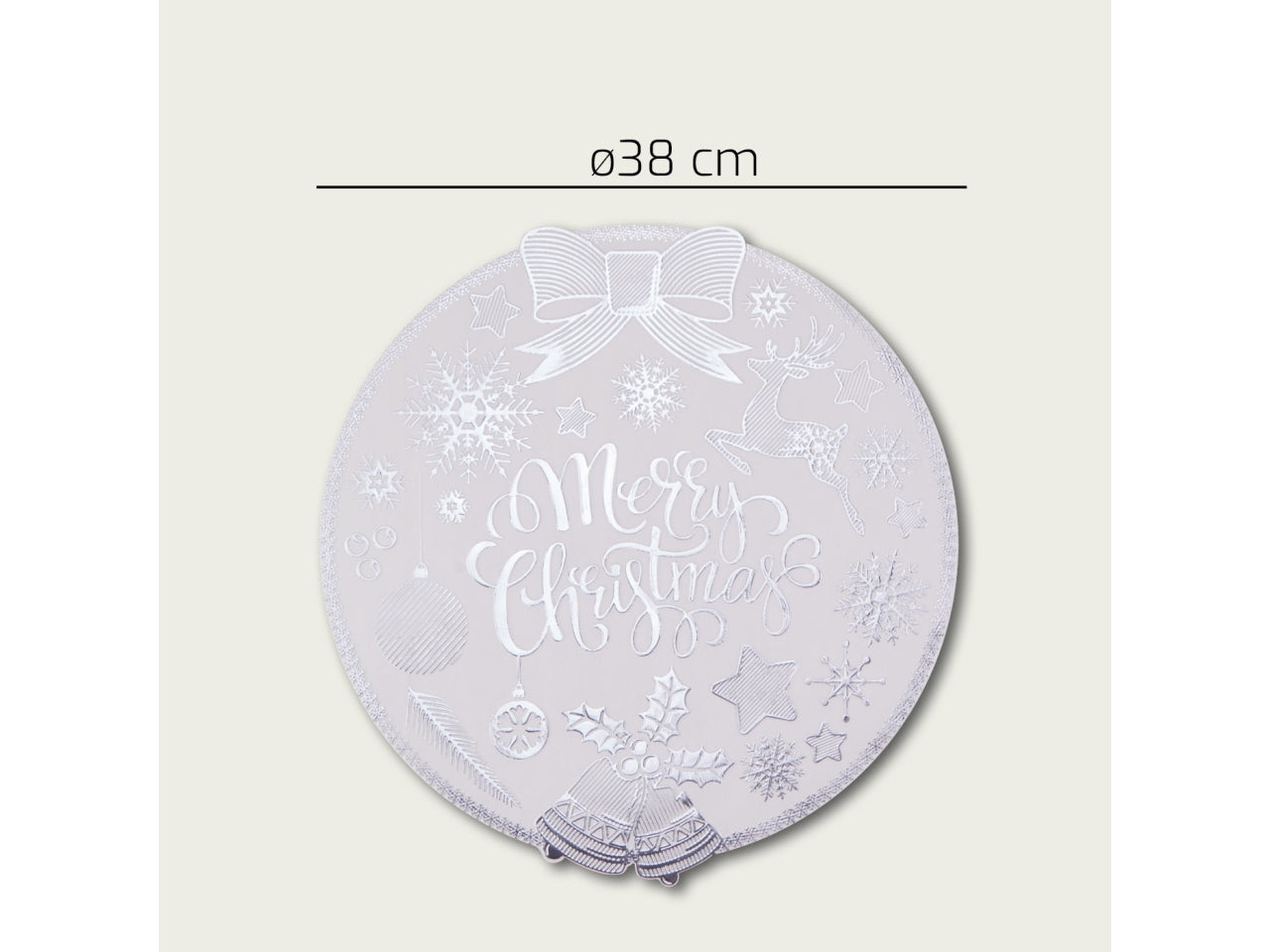 Tovaglietta 38cm con scritta merry christmas verde