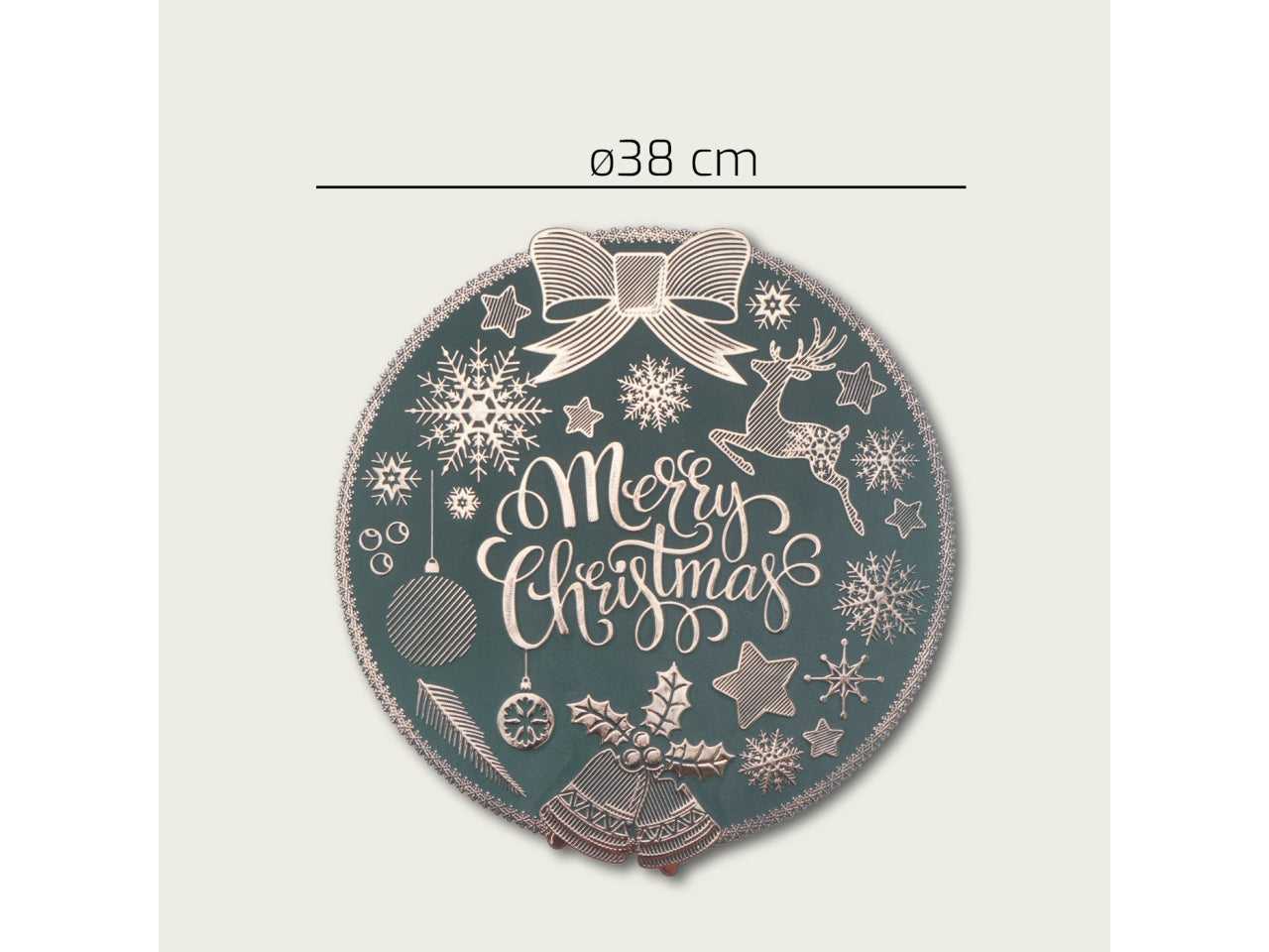 Tovaglietta 38cm con scritta merry christmas rossa