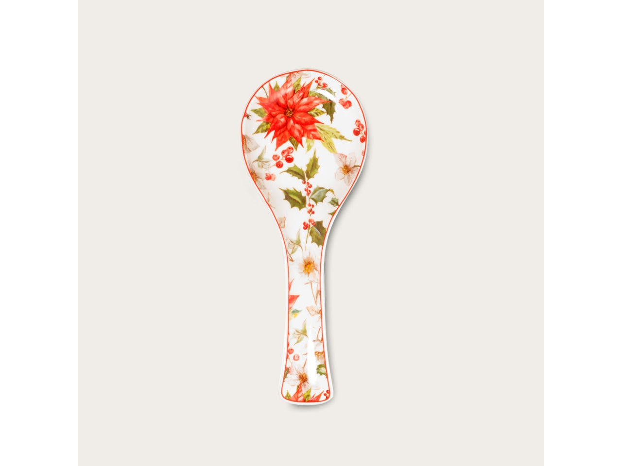 Poggiamestolo in ceramica 28cm con vischio