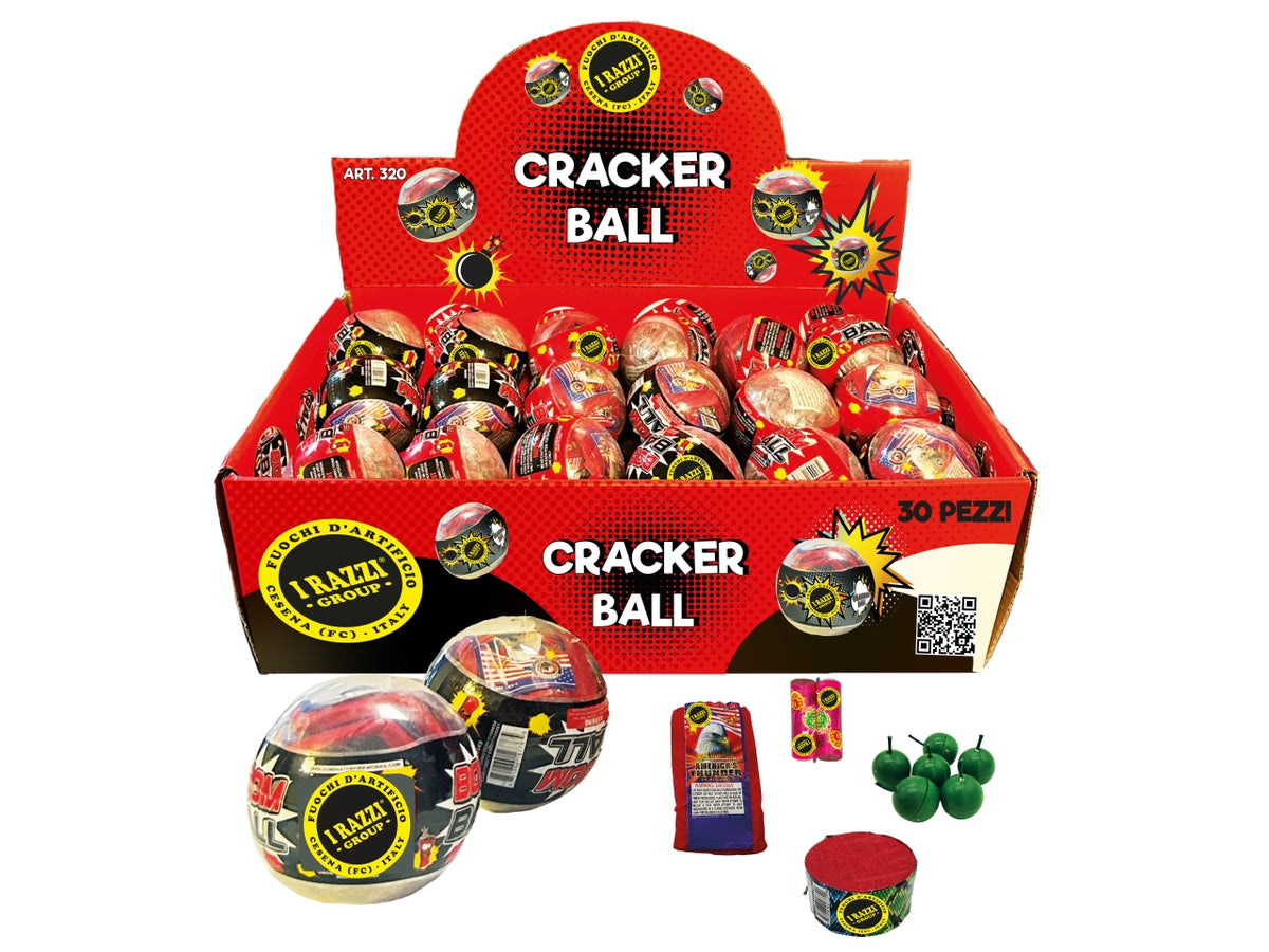 Cracker ball box 30 kit con petardi, batteria di petardi, trottola a terra, serpent