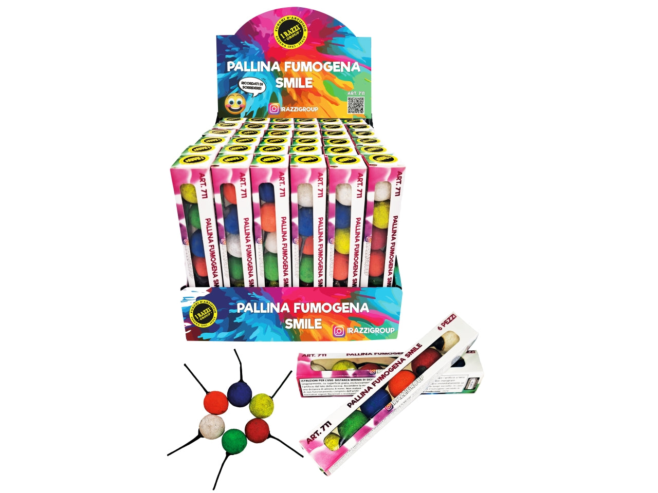 Pallina fumogena smile box 36 confezione da 6 fumogeni