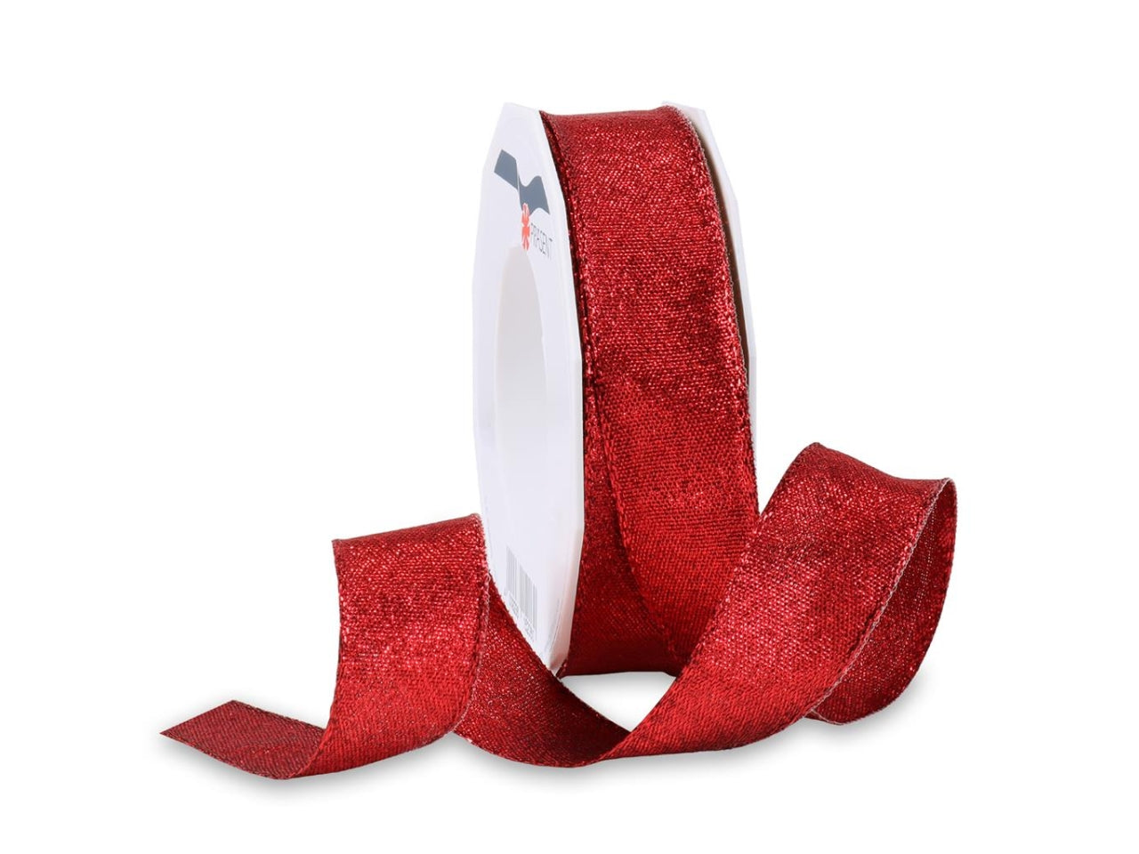 Nastro sacramento 2,5cmx20mt rosso con bordo in filo metallico
