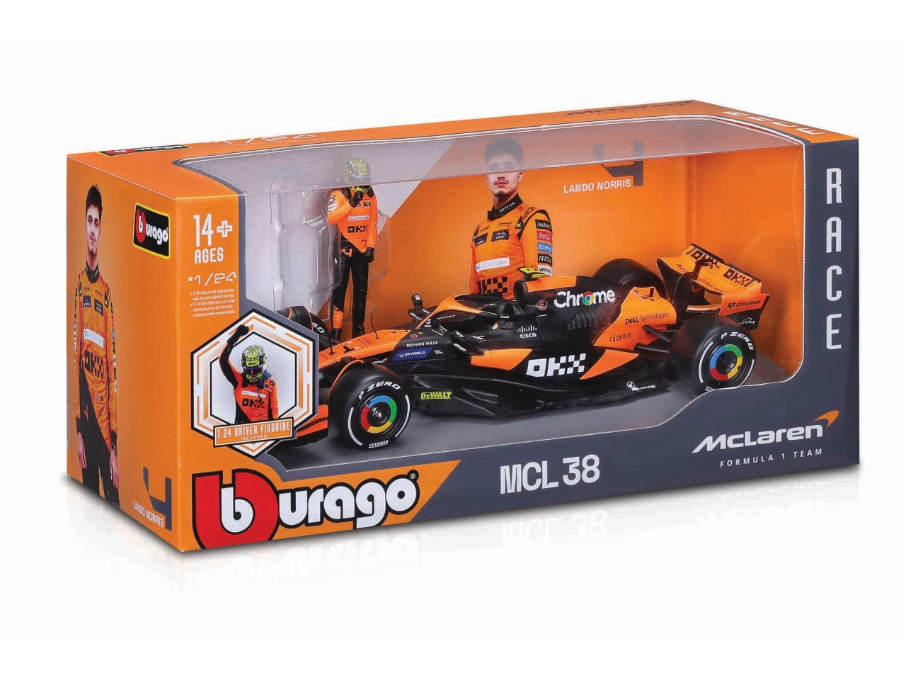 Auto formula with figure Mclaren mcl38 scala 1:43