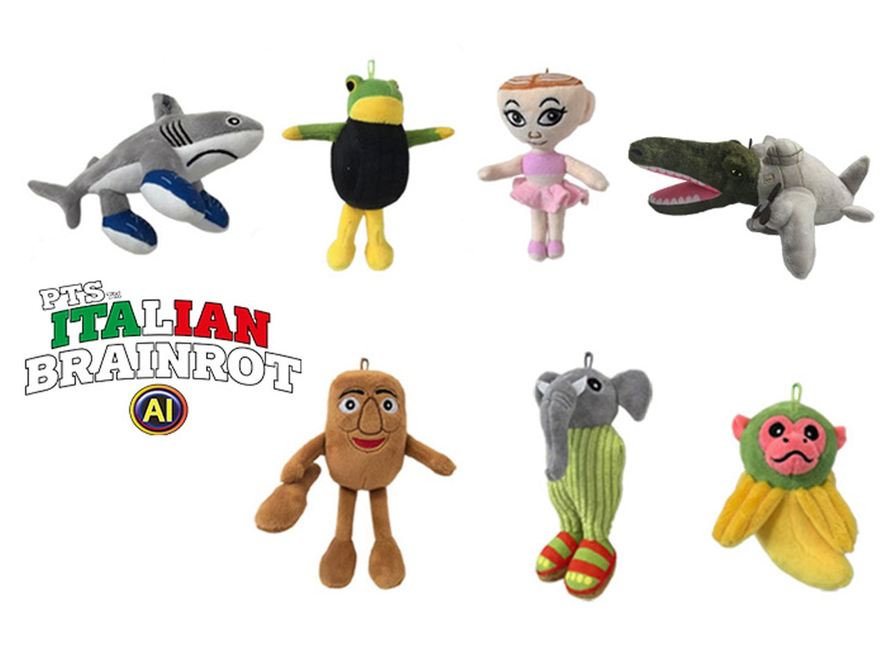 Peluche italian brainrot ai 28cm in 7 assortimenti