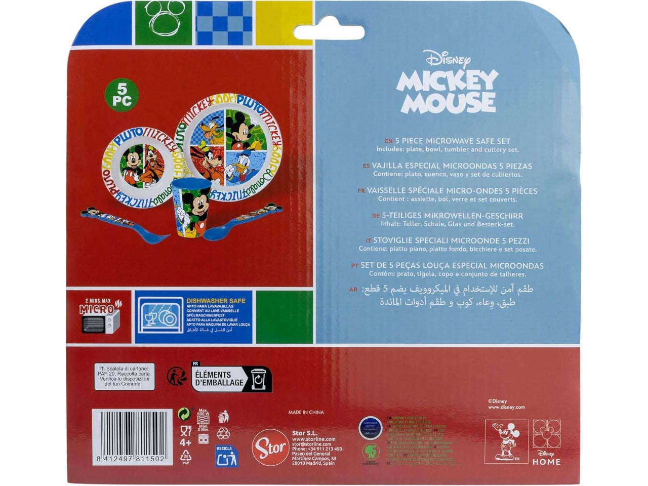 Mickey set pappa 5 pezzi in plastica per microonde