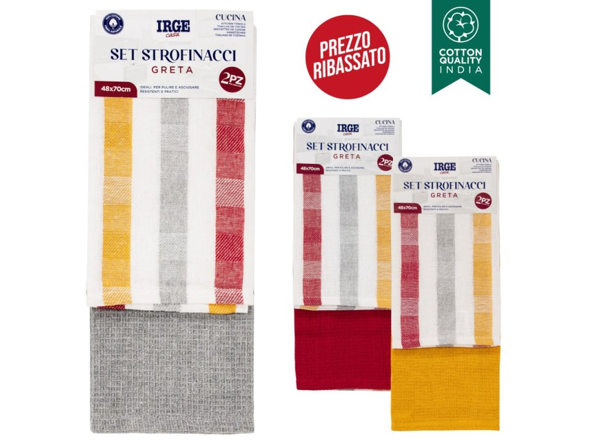 Srofinaccio 48x70cm  greta set da 2 strofinacci