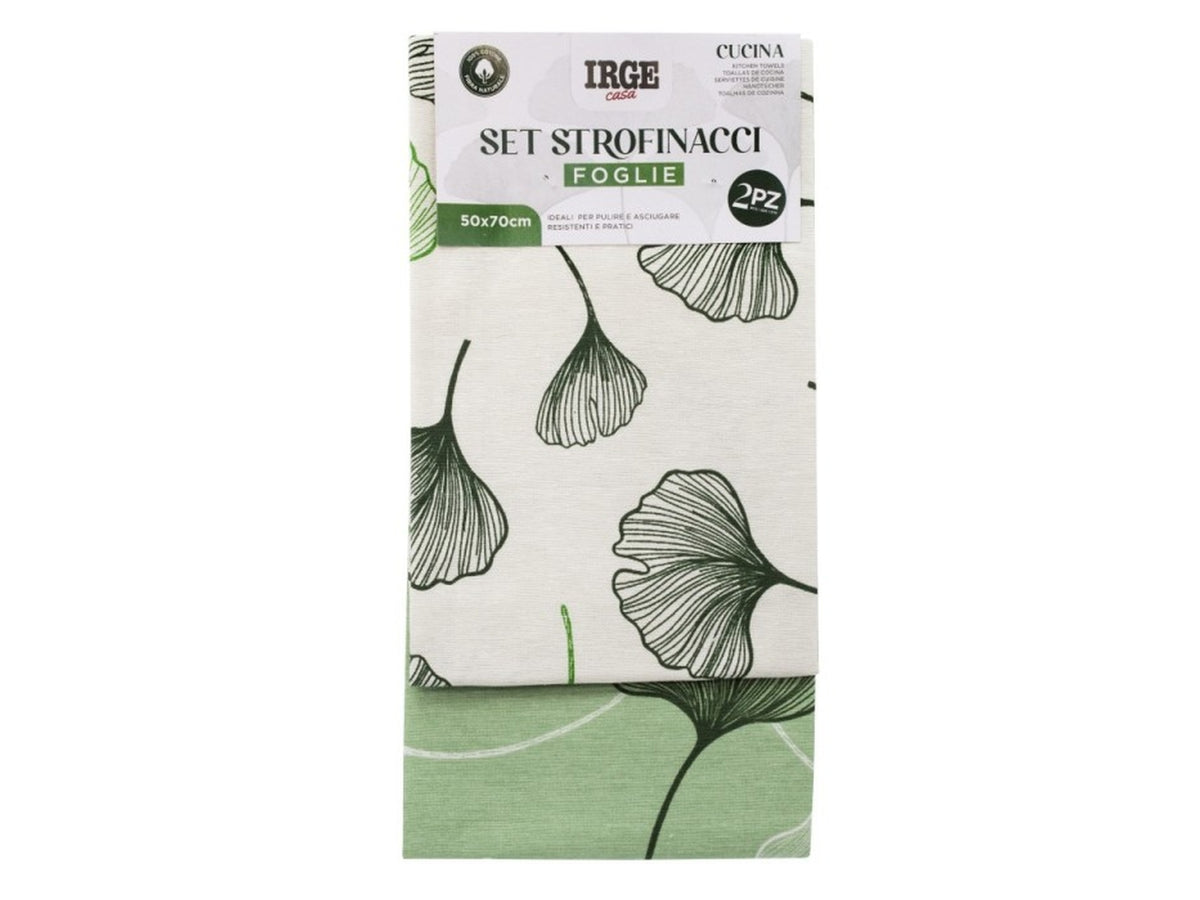 Strofinaccio 50x70cm foglie set da 2 strofinacci