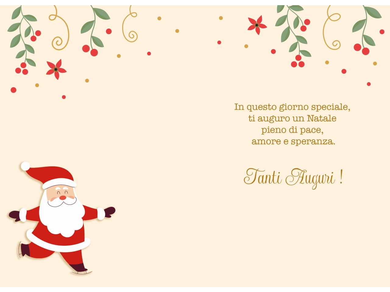 Biglietto buon natale con babbo n.