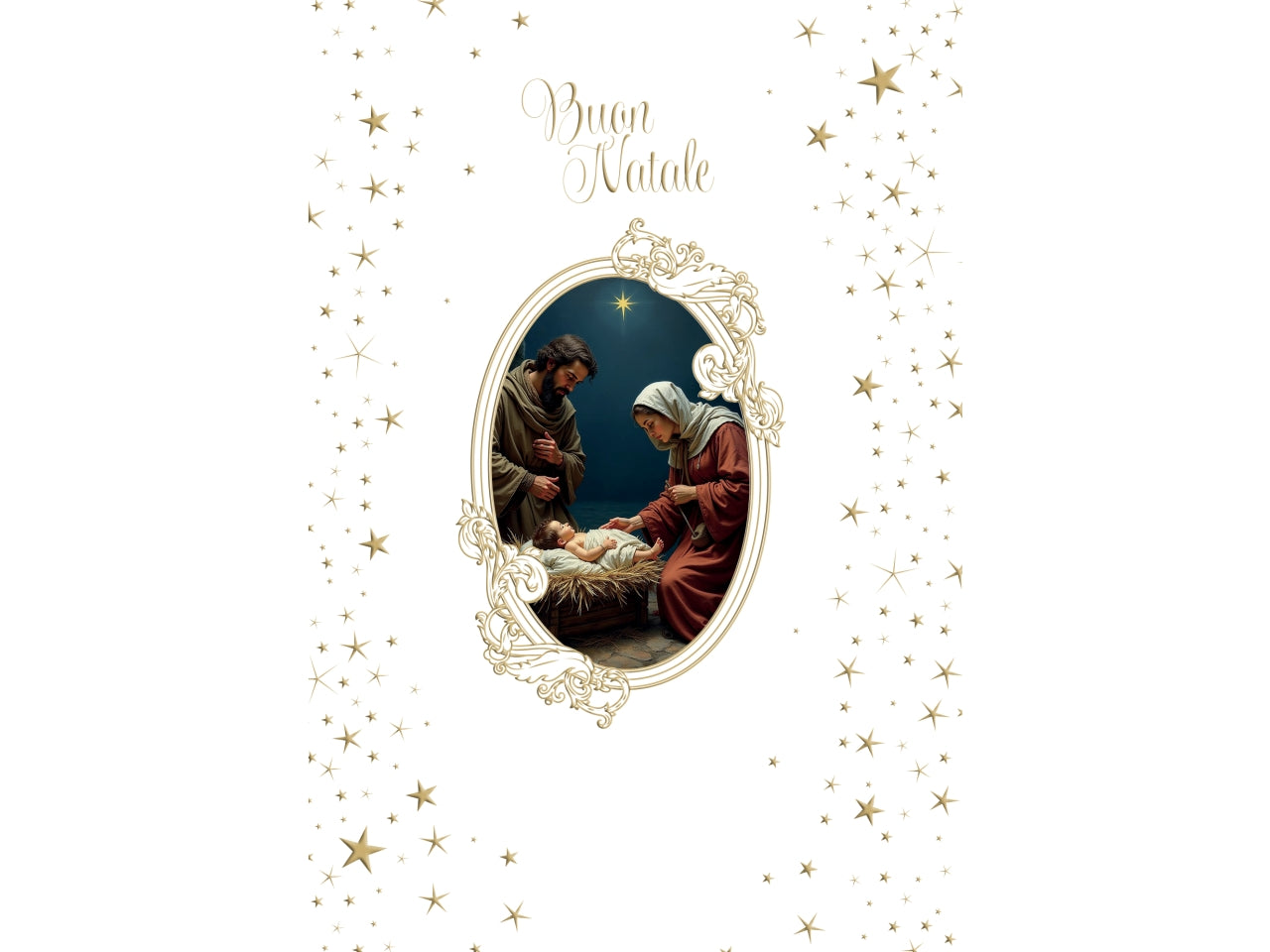 Biglietto buon natale religioso