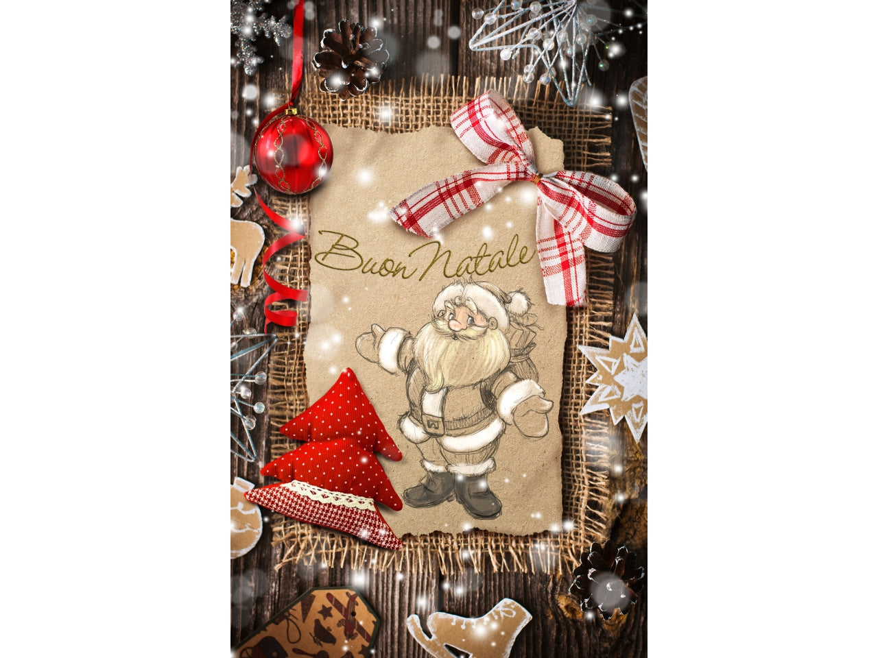 Biglietti buon natale 9x14cm in confezione da 6 pezzi fantasie assortite