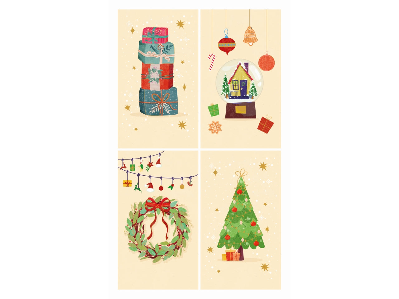 Chiudipacco buon natale in confezione da 10 pezzi fantasie assortite