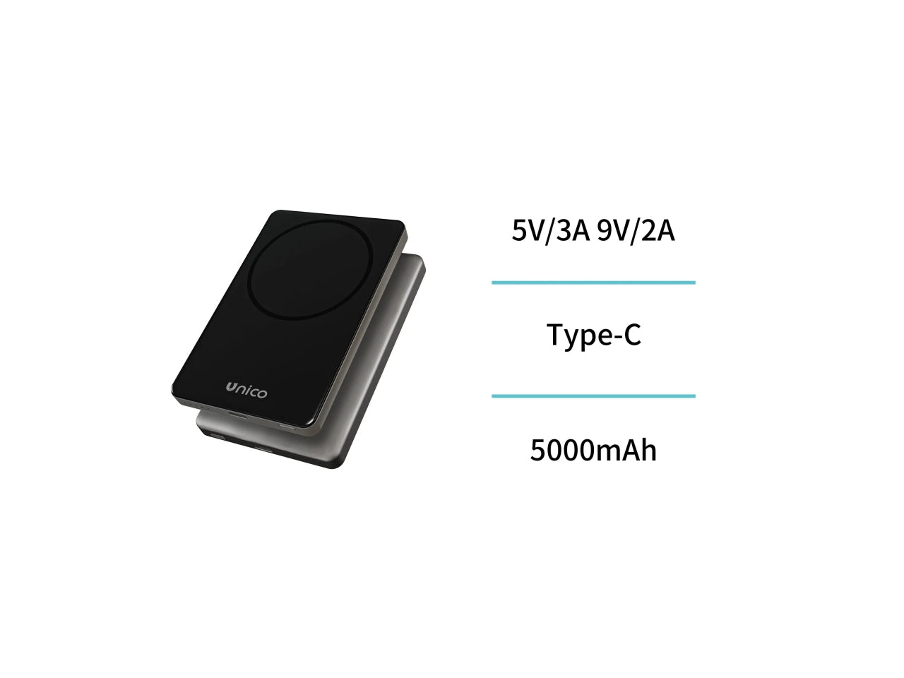 Power Bank Wireless Magnetico 5000mAh Ricarica Rapida 22.5W grigio canna di fucile