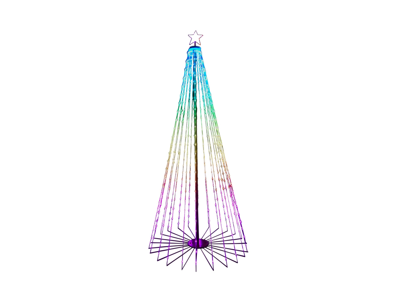 Albero luminoso 180cm con 180led "app-i light fantasy" smart rgb, telecomando e app, IP44 per uso interno ed esterno