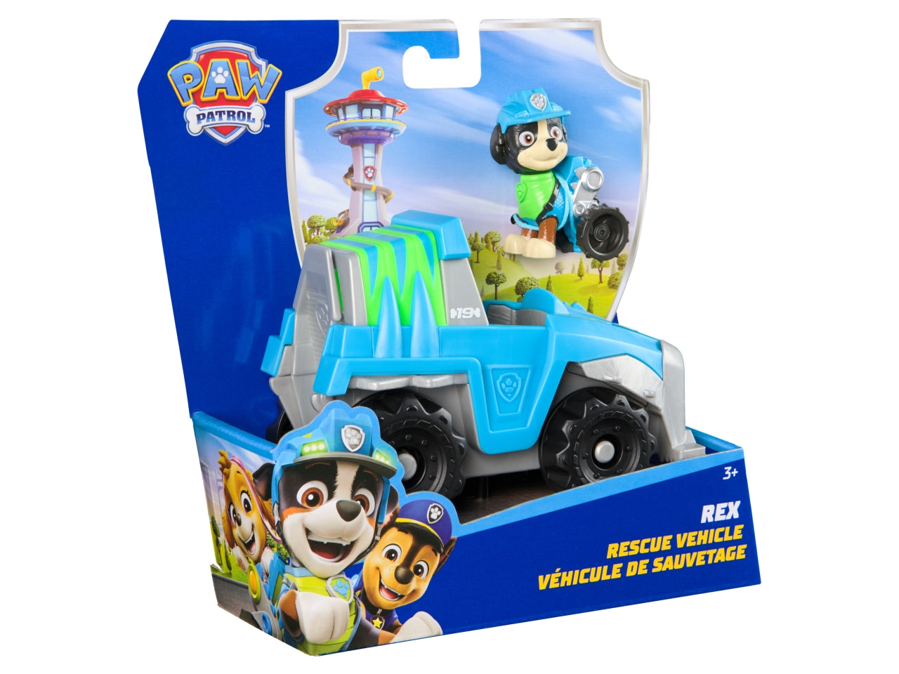Paw patrol veicolo base rex con personaggio