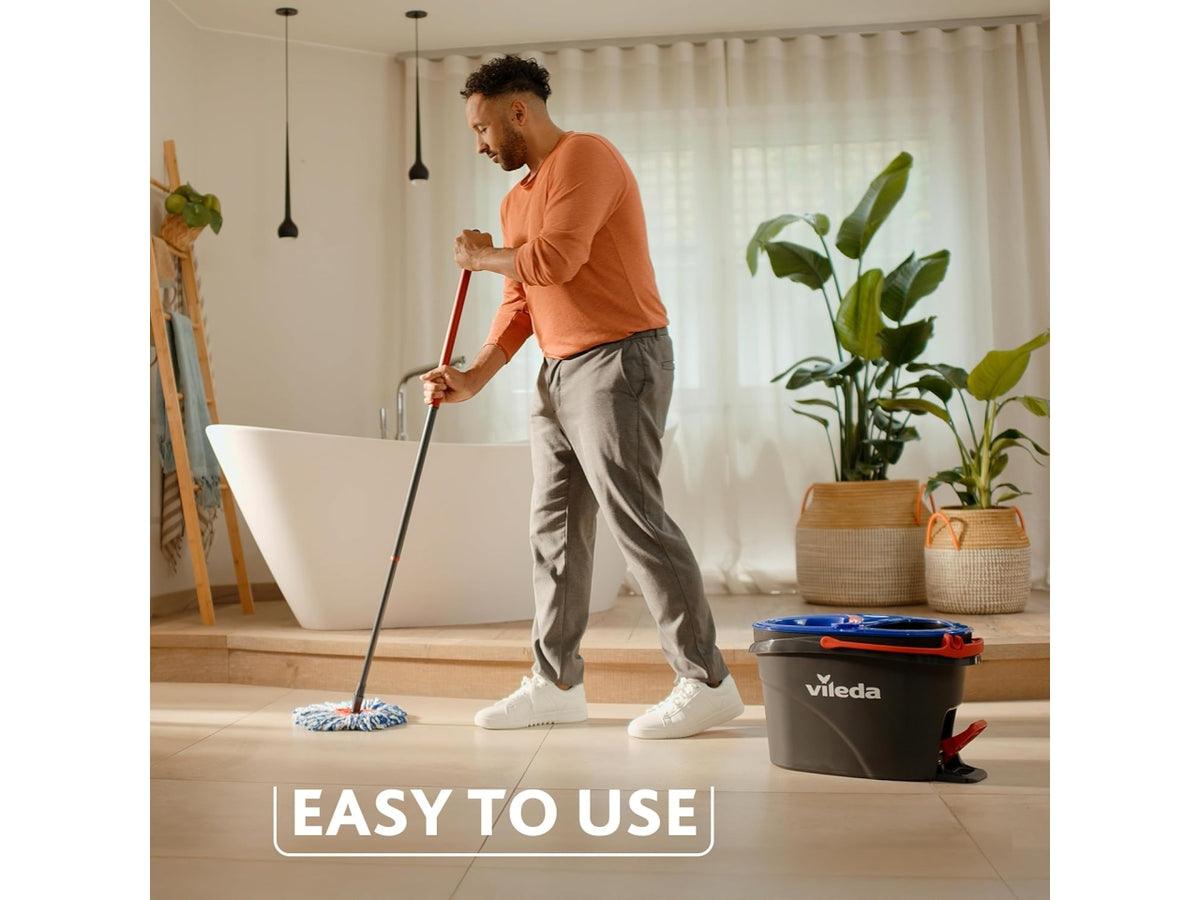 Vileda H2pro Spin Mop System lavapavimenti con centrifuga, doppio scomparto per acqua pulita e sporca