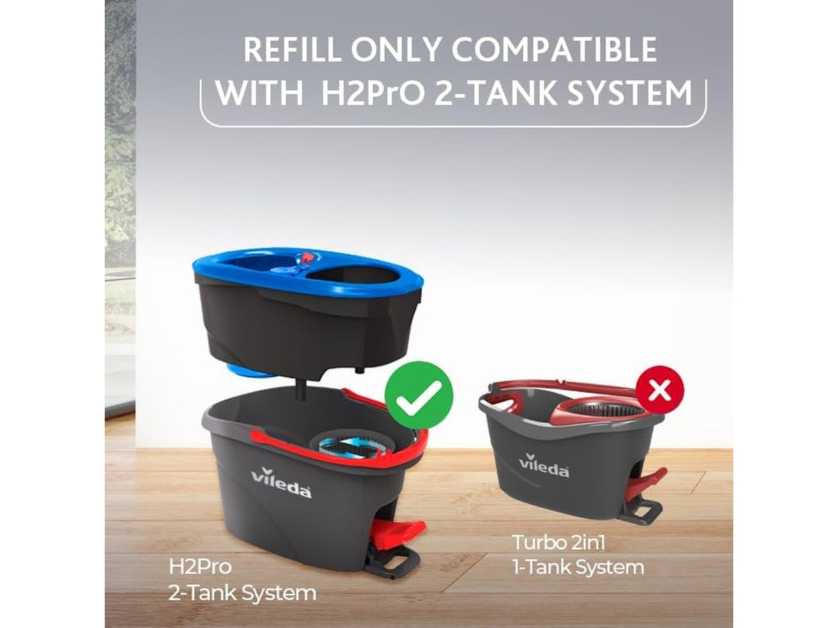 Vileda H2pro Spin Mop System lavapavimenti con centrifuga, doppio scomparto per acqua pulita e sporca