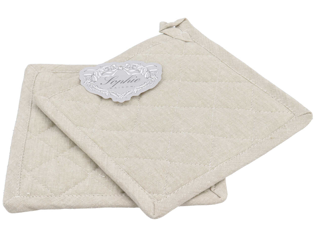 Presine   linea Ajour di colore beige melange set 2 pezzi