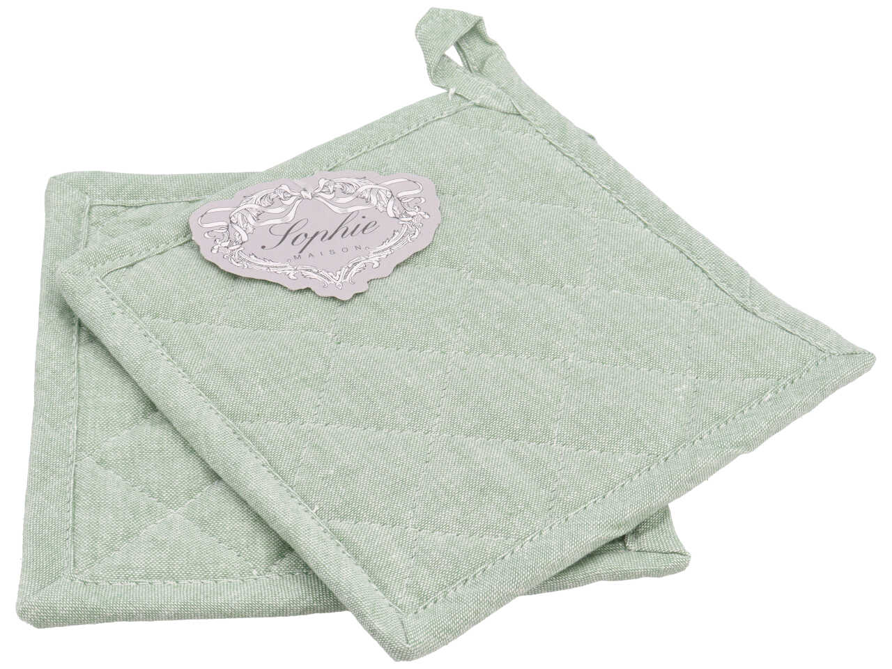 Presine   linea Ajour di colore salvia set 2 pezzi