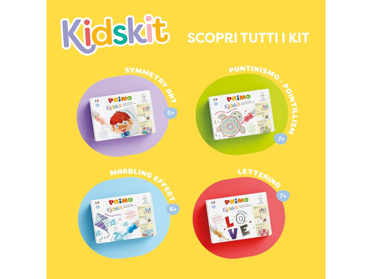 Primo kidskit set tempera puntinismo