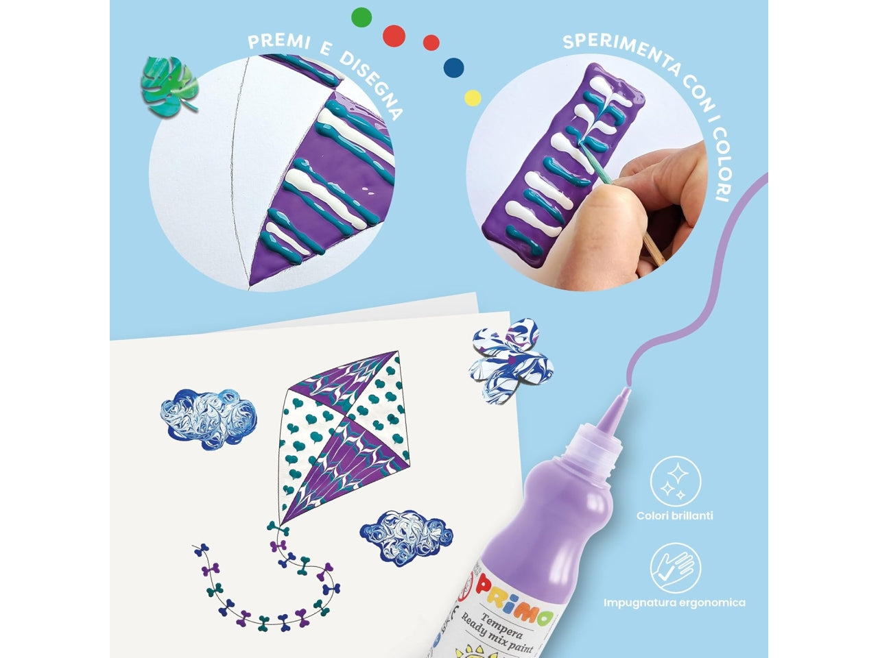 Primo kidskit set tempera marbling
