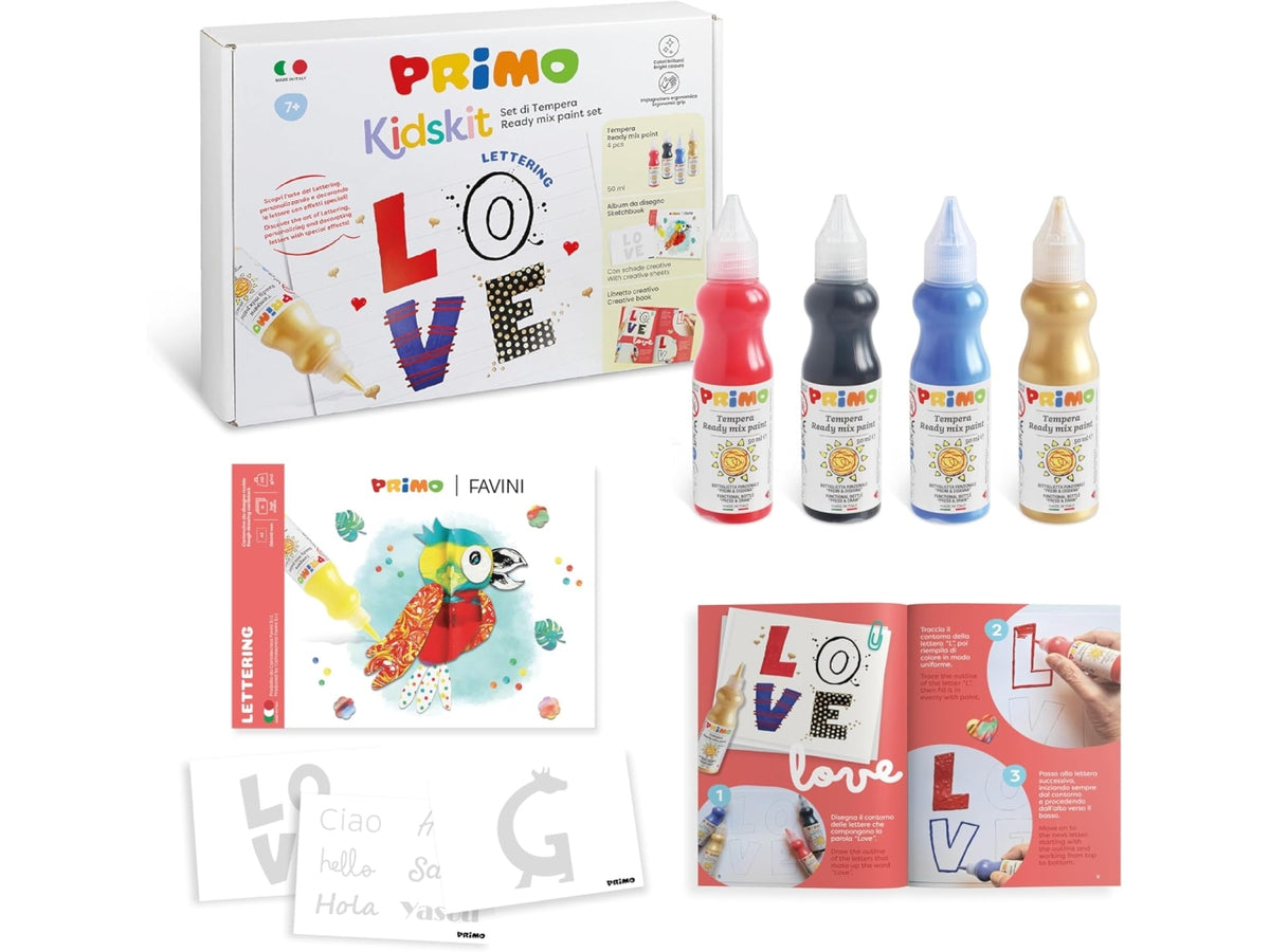 Primo kidskit set tempera lettering