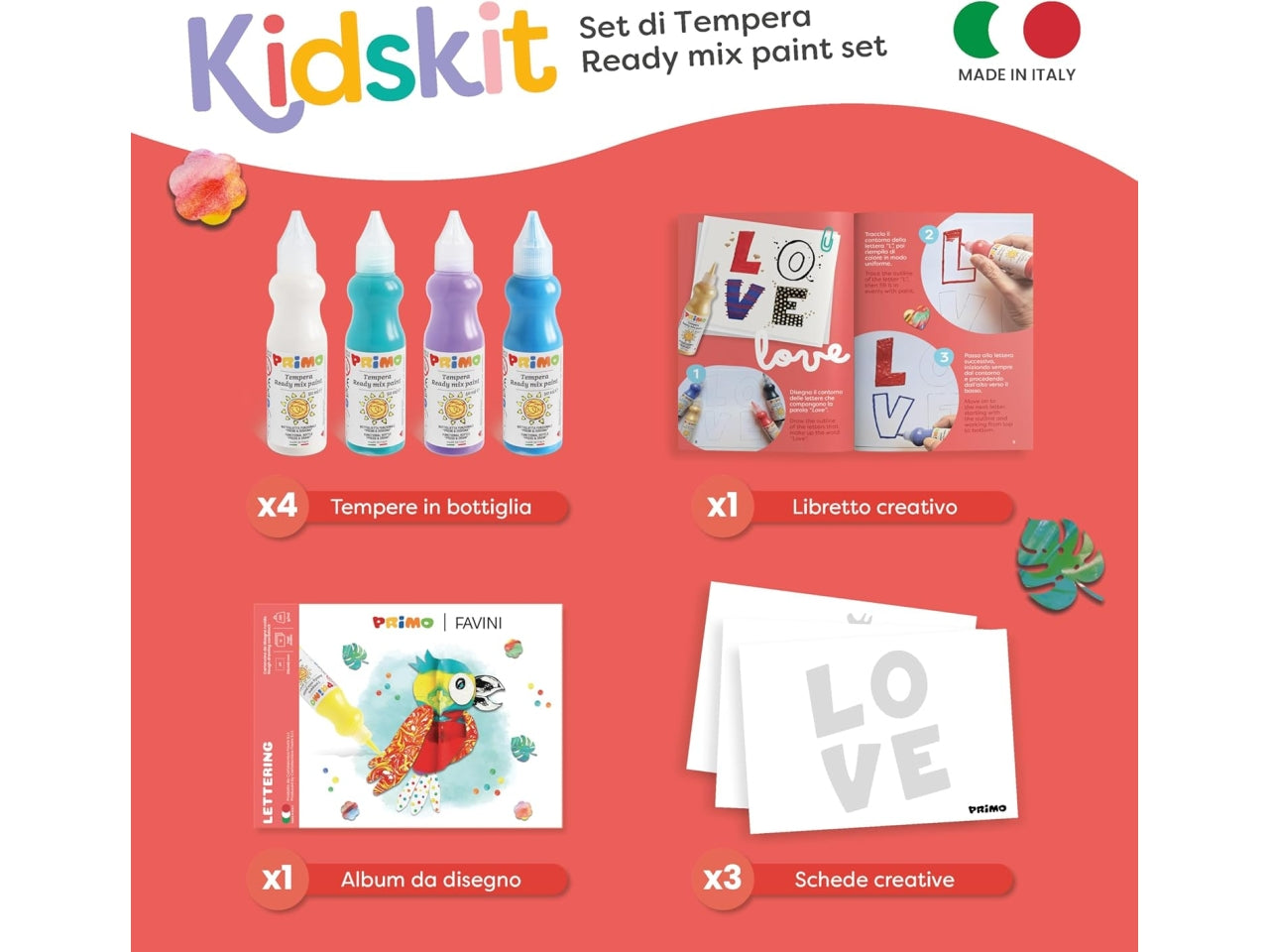 Primo kidskit set tempera lettering