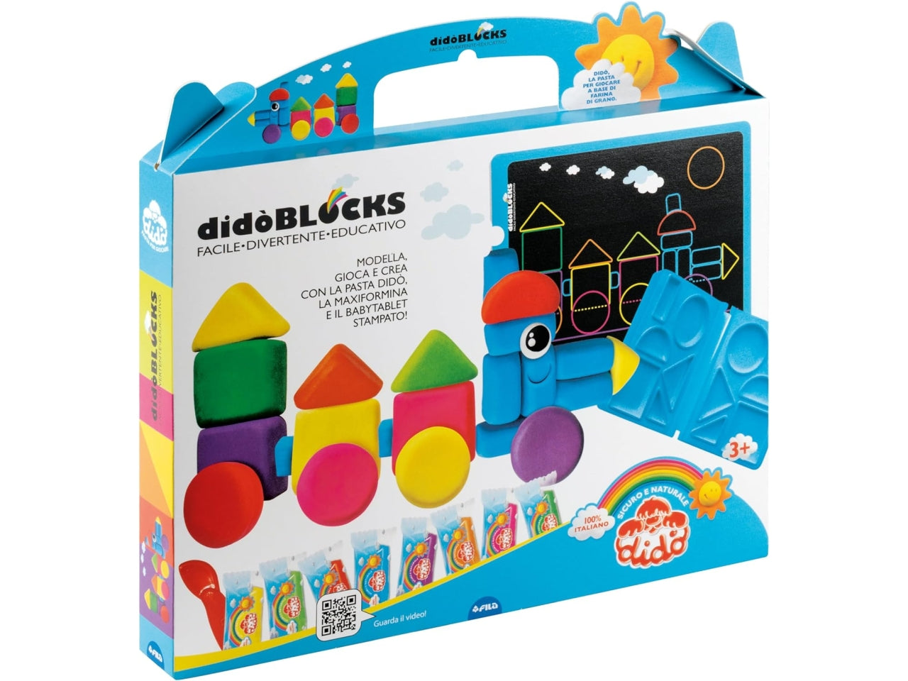 Pasta modellabile DidÃ² Blocks Trenino con maxiformina e baby tablet stampato