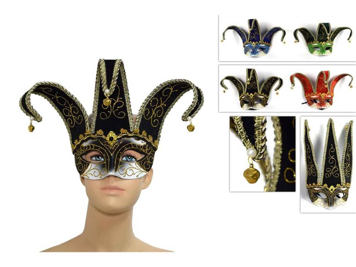 Maschera con campanellini colori assortiti