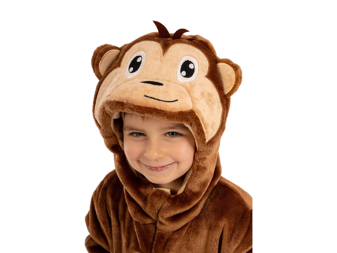 Costume scimmietta, tutina in pelliccetta con cappuccio taglia III 3anni