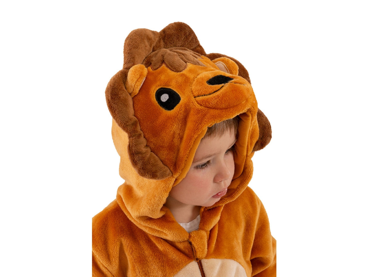 Costume leoncino, tutina in pelliccetta con cappuccio taglia II 1-2anni
