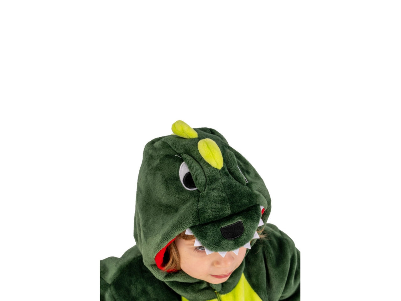 Costume dinosauro, tutina in pelliccetta con cappuccio taglia III 3anni