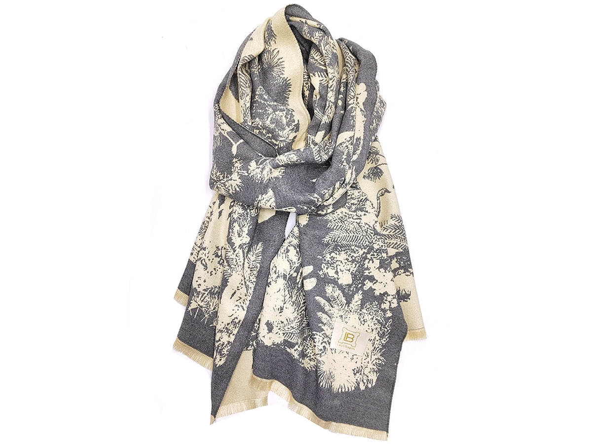 Sciarpa natura grigio 90x180cm