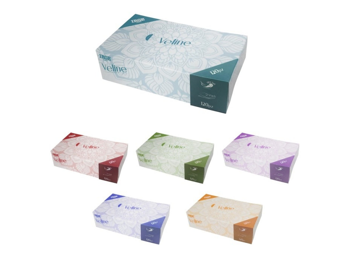 Box veline da 120pz a 2 veli monochrome