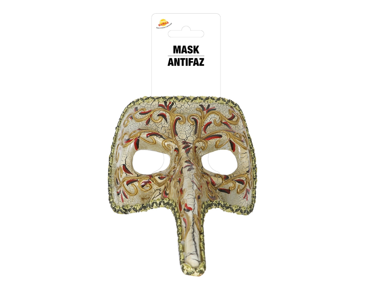 Maschera veneziana decorata con naso lungo