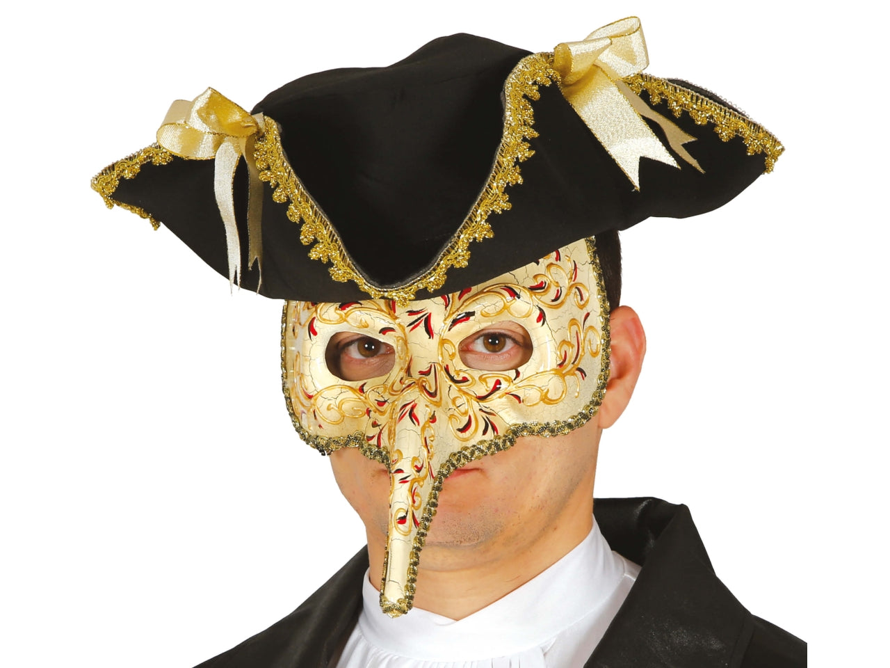 Maschera veneziana decorata con naso lungo