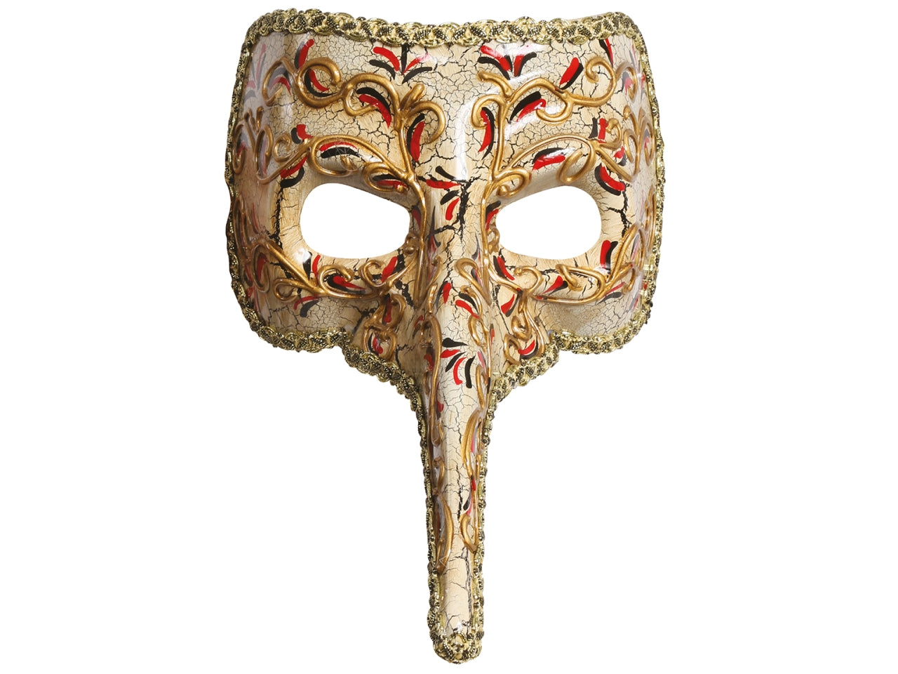 Maschera veneziana decorata con naso lungo