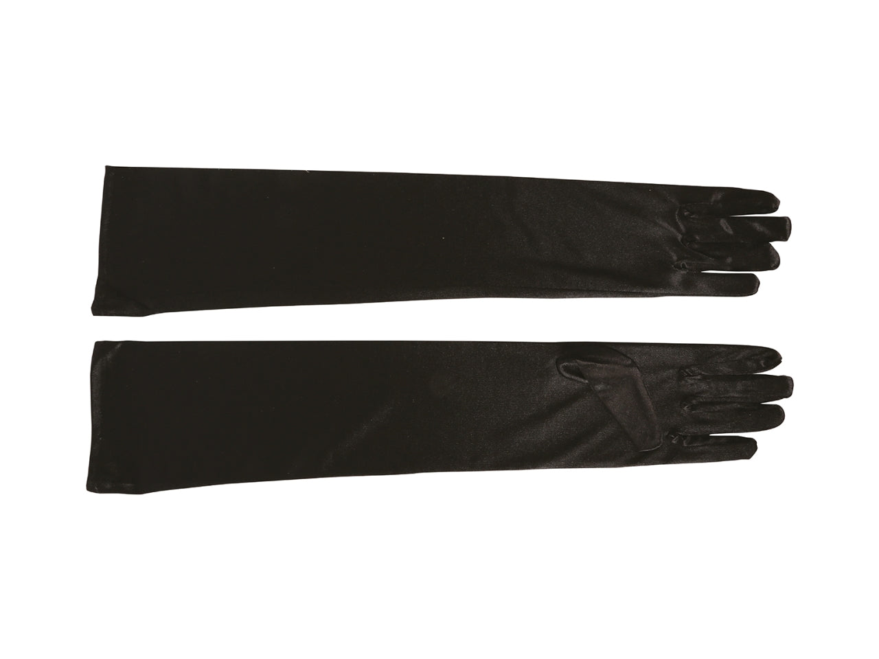 Guanti in raso nero 51cm