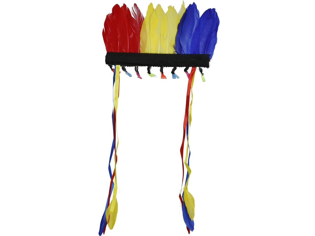 Copricapo indiano con piume multicolore