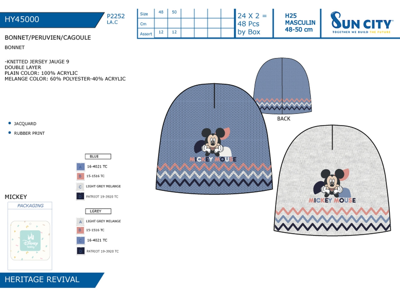 Mickey cappello taglie  48-50
