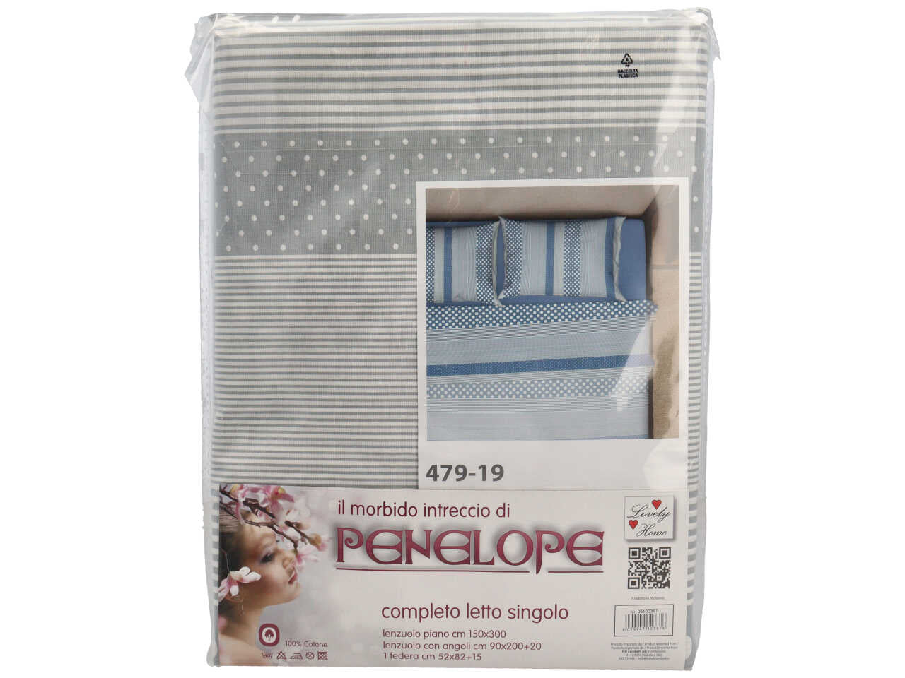 Completo letto in cotone Penelope 1 piazza D.479/19