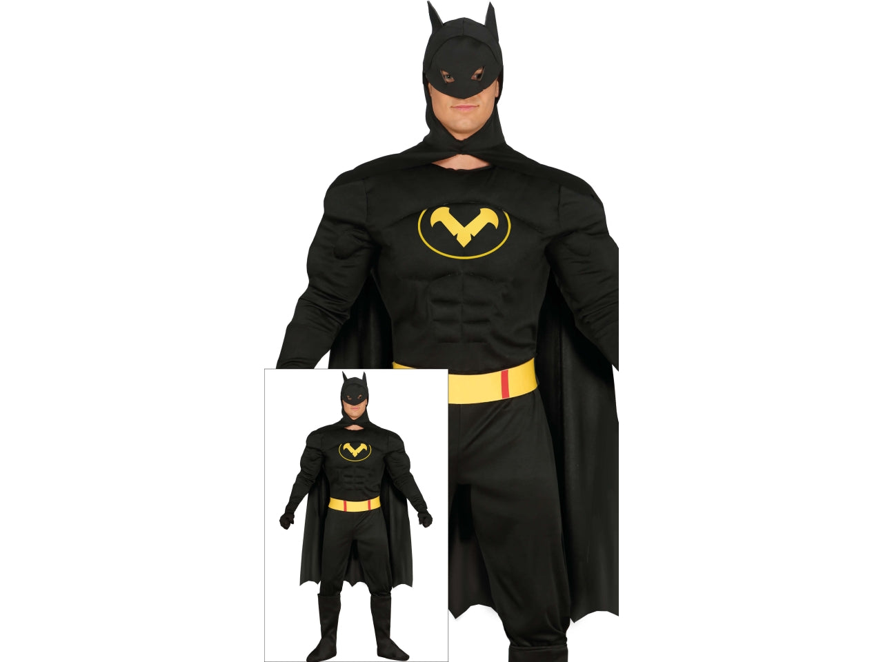 Costume adulto eroe nero taglia L