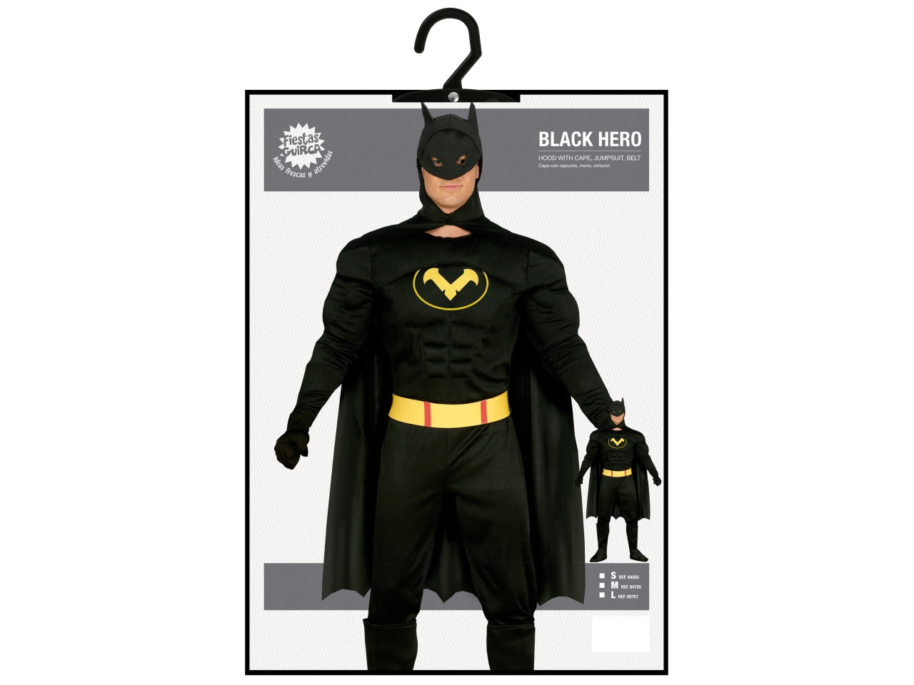 Costume adulto eroe nero taglia L