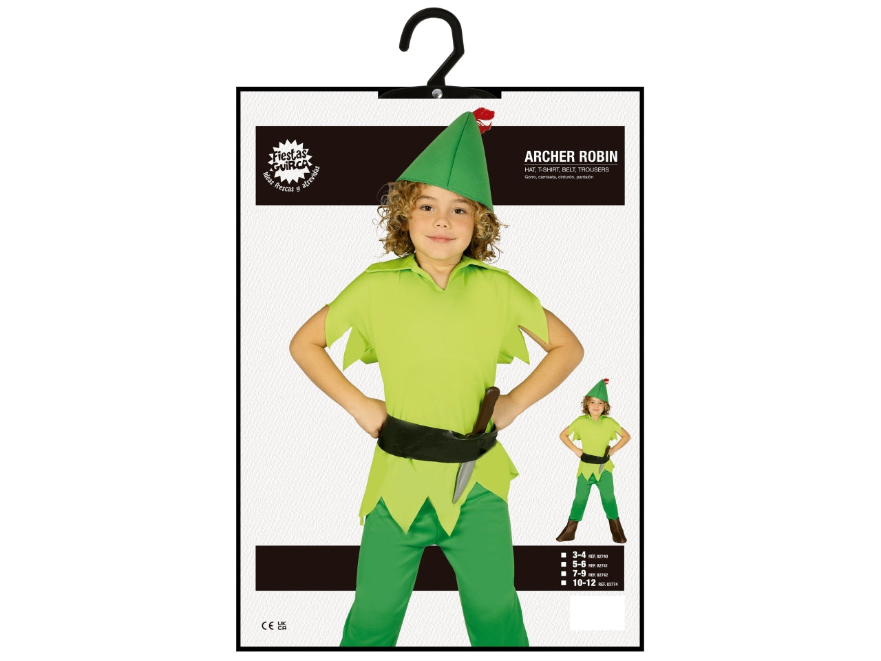 Costume arciere verde 5-6 anni