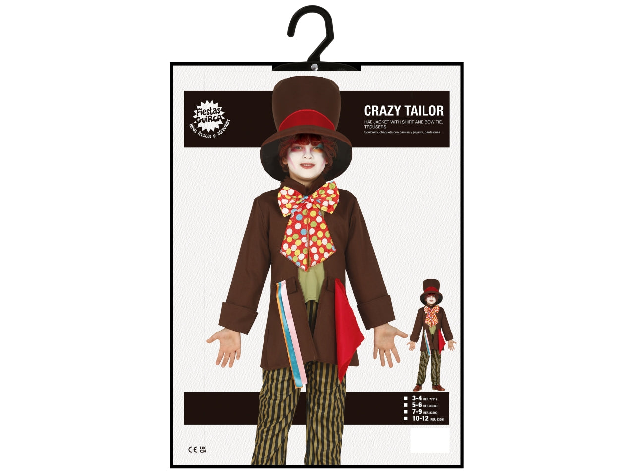 Costume cappellaio tailor 10-12 anni