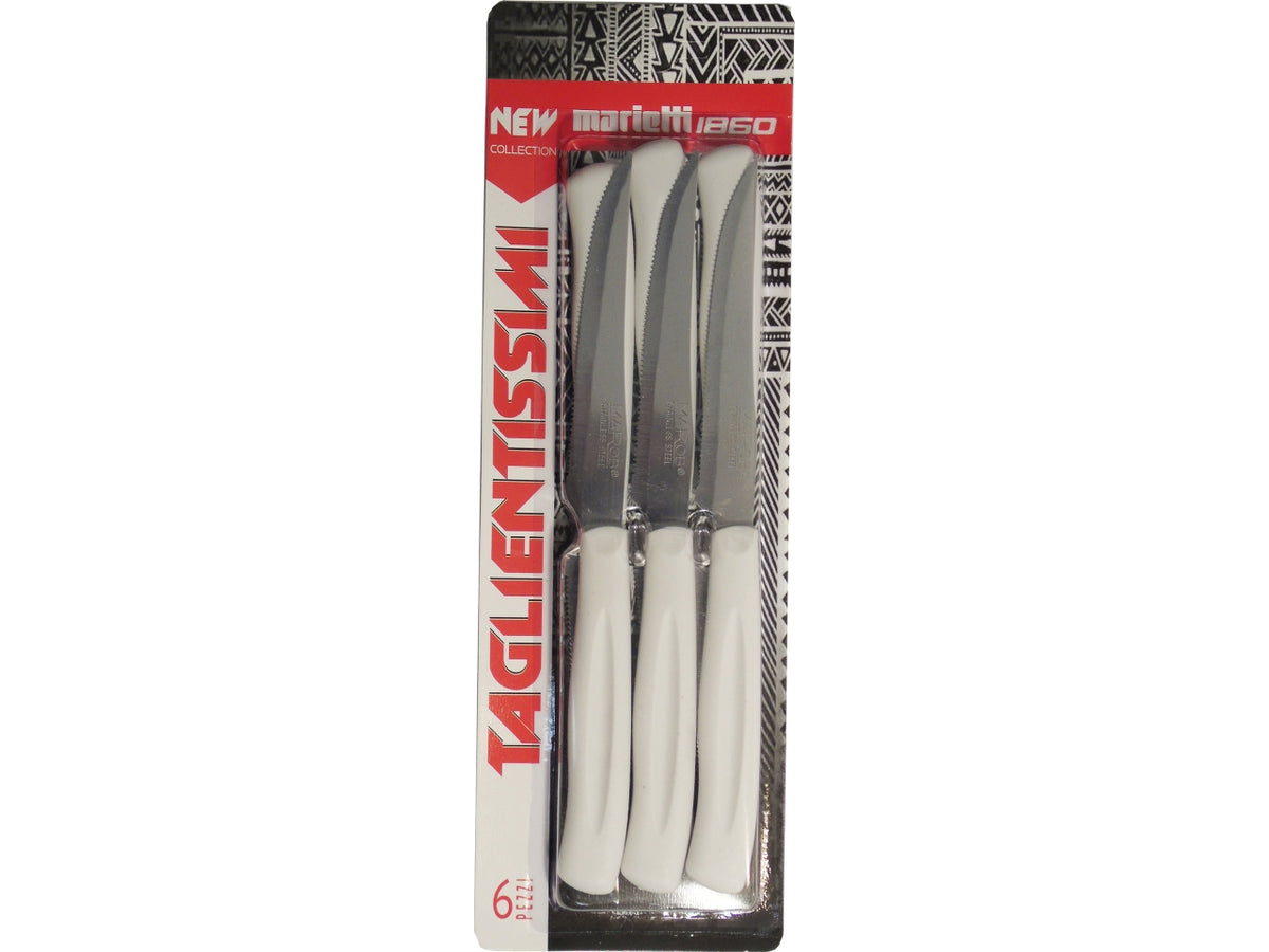 Coltelli da bistecca 11cm 6 pezzi bianco