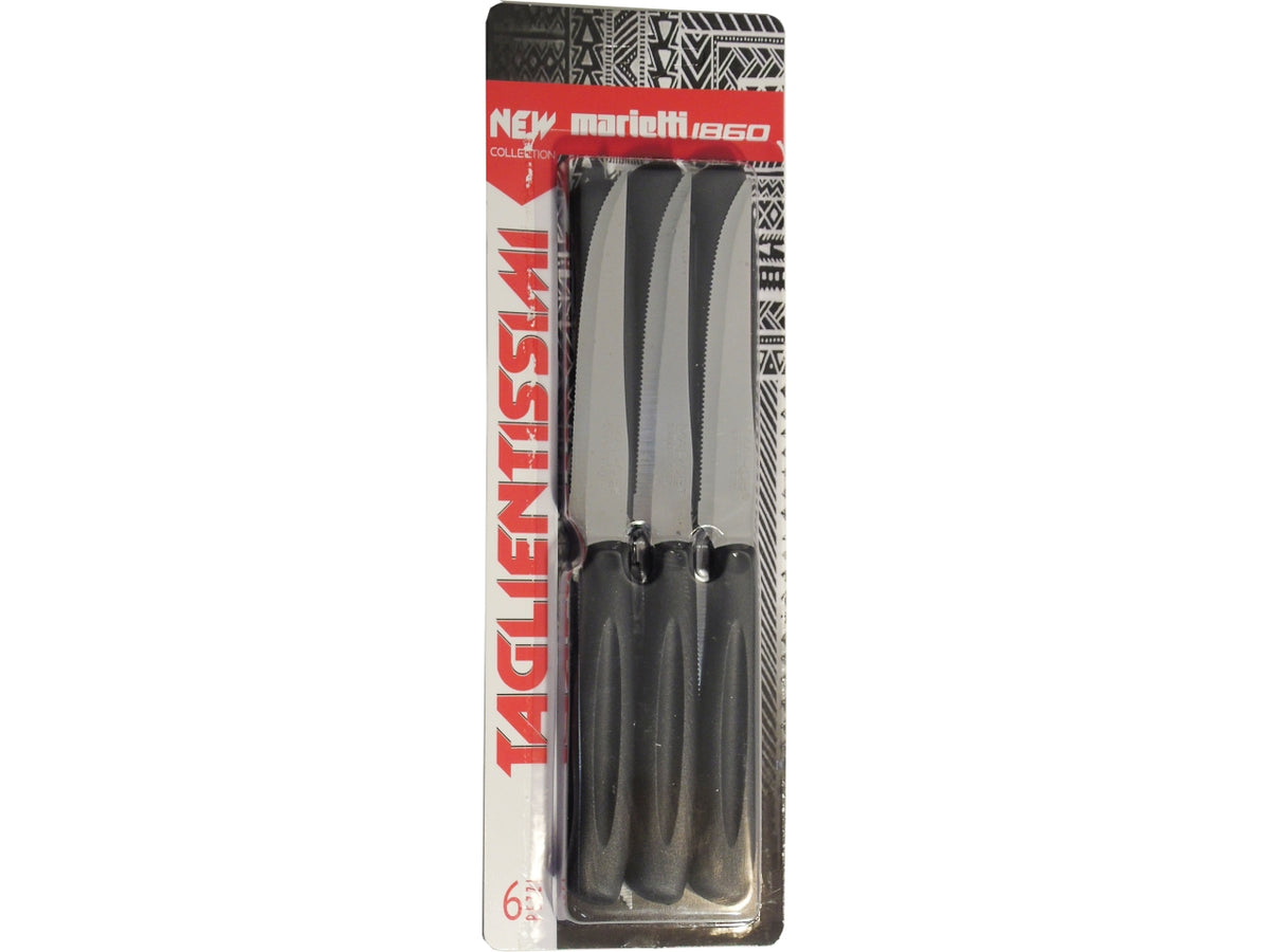 Coltelli da bistecca 11cm 6 pezzi nero