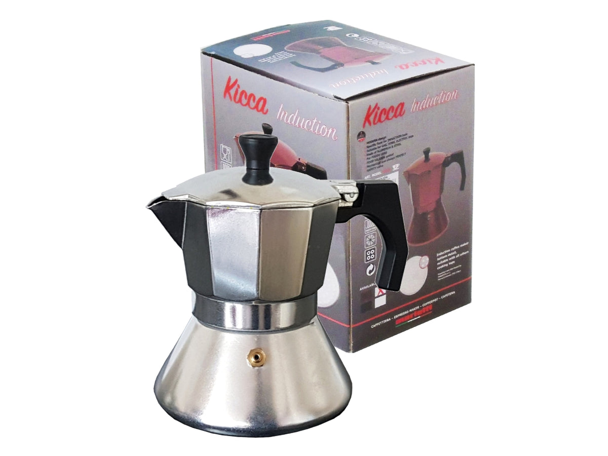 Caffettiera kicca per induzione 6 tazze alluminio