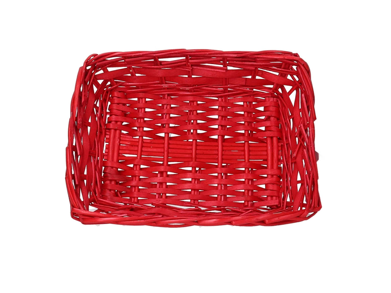 Cesta vimini rettangolare 31x23xh.7cm rosso